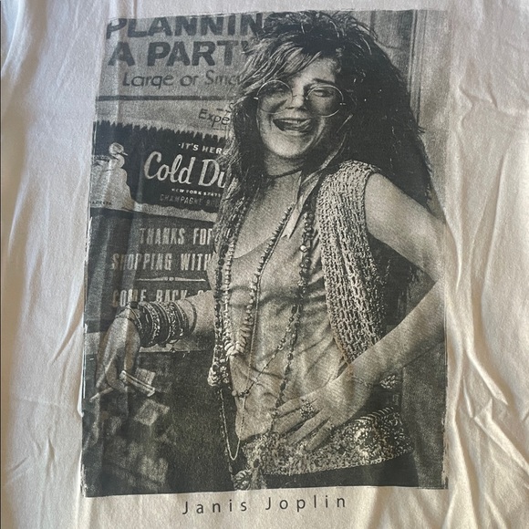 Teestyled Janis Joplin White Cotton T-Shirt - Picture 3 of 3